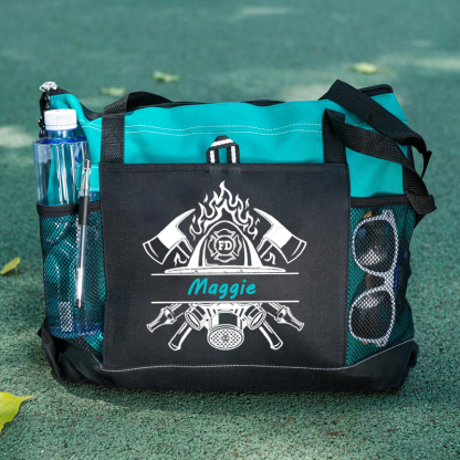 Customize US Firefighter Name Column Sublimation Custom Tote Bag