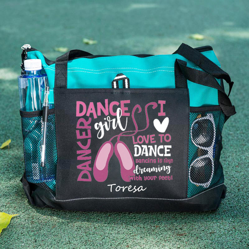 Dancing is like dreaming with your feet Dance tote bag