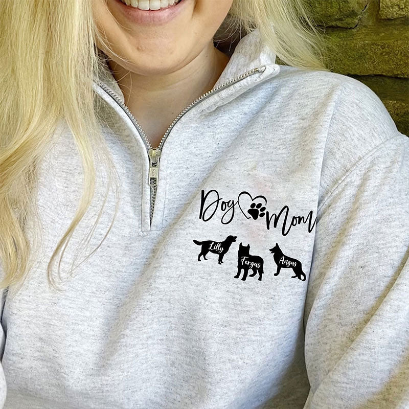 Personalised With Dog Silhouette & Breed Name Sweatshirt Dog Mom Sweatshirt