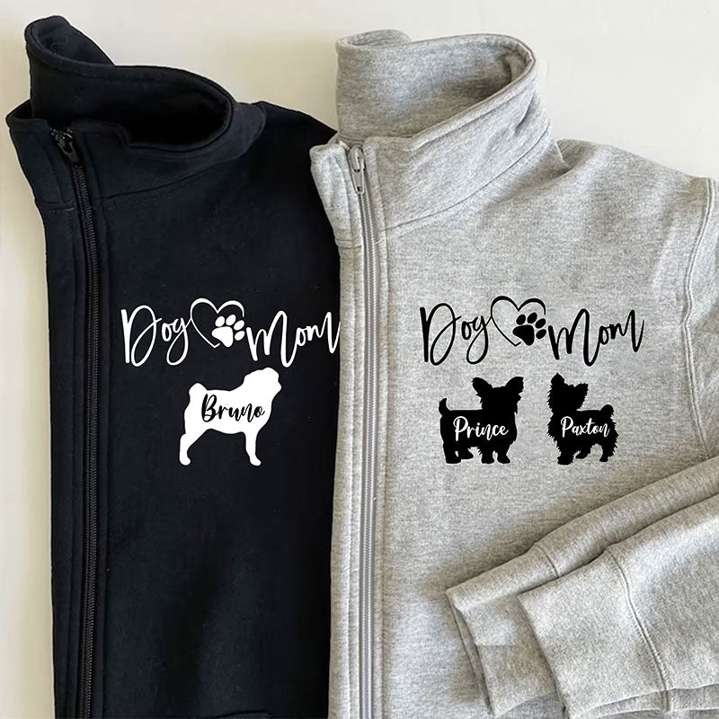 Personalised With Dog Silhouette & Breed Name Sweatshirt Dog Mom Sweatshirt