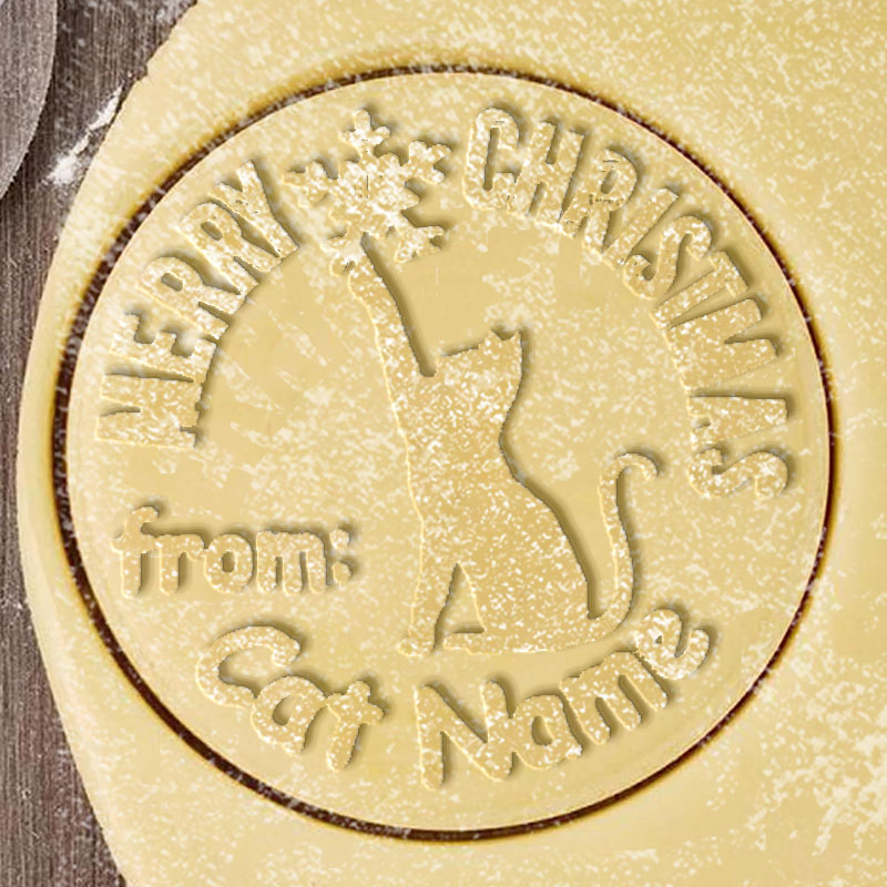 Custom Dog Name Cookie Stamp Cat Christmas Cookie Cat Stamp