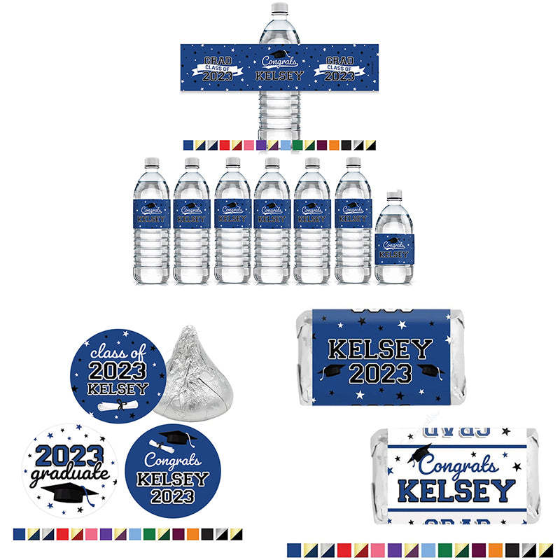 Personalized Graduation Mini Candy Bar Wrapper Label Stickers