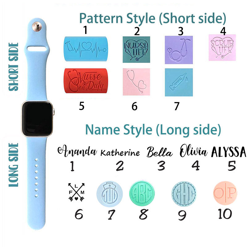Nurse Stethoscope Custom Monogram Watch Band for Apple and Samsung