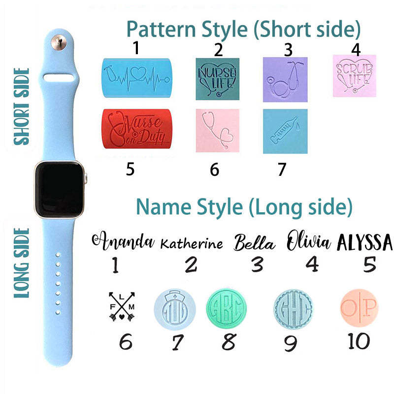 Nurse Stethoscope Custom Monogram Watch Band for Apple and Samsung