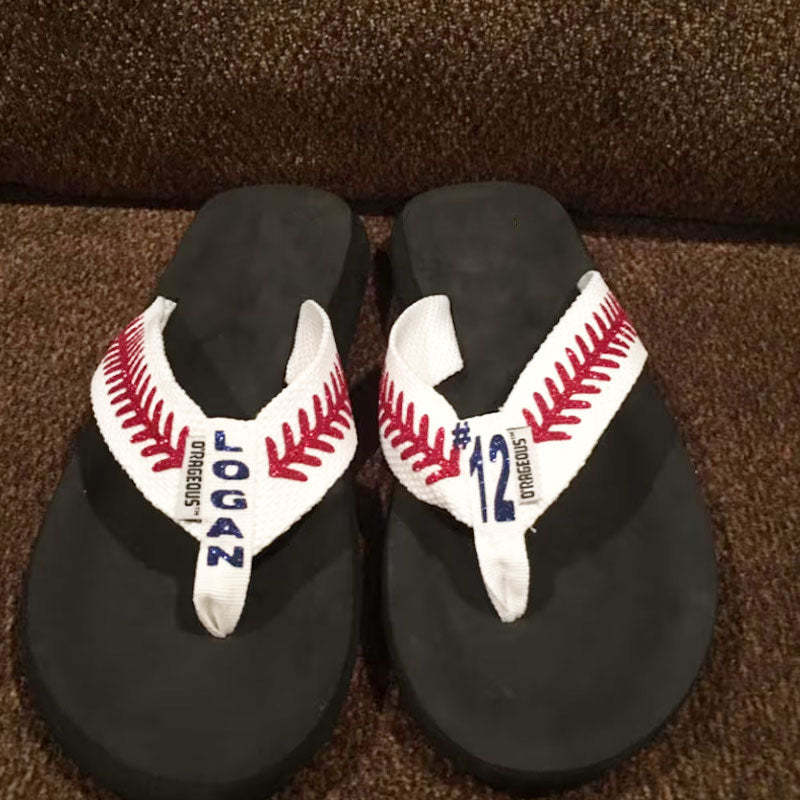 Baseball Flip Flops Personalized Baseball Mom Flip Flops