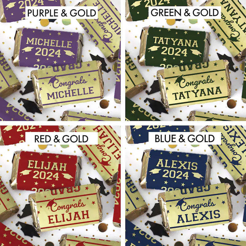 Personalized Graduation Mini Candy Bar Wrapper Label Stickers