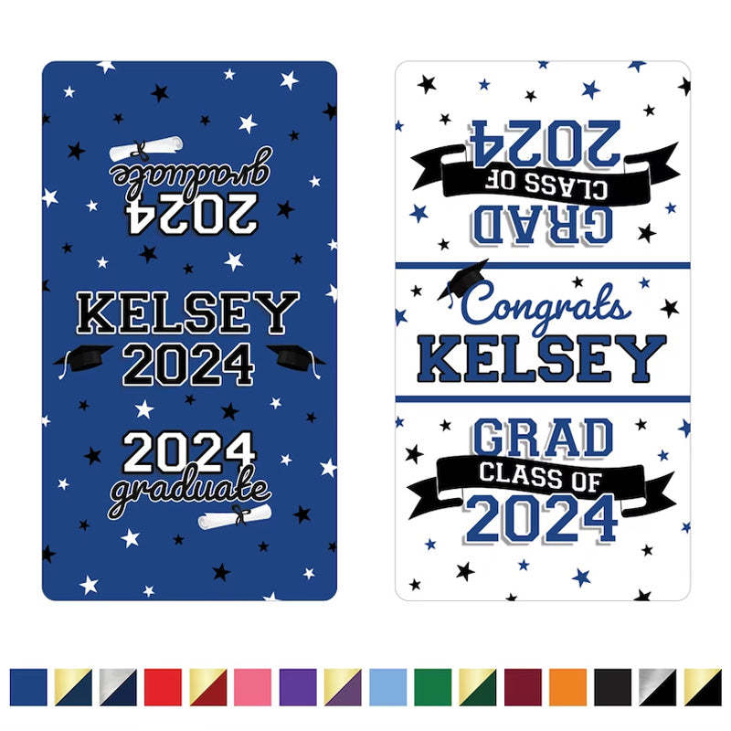 Personalized Graduation Mini Candy Bar Wrapper Label Stickers