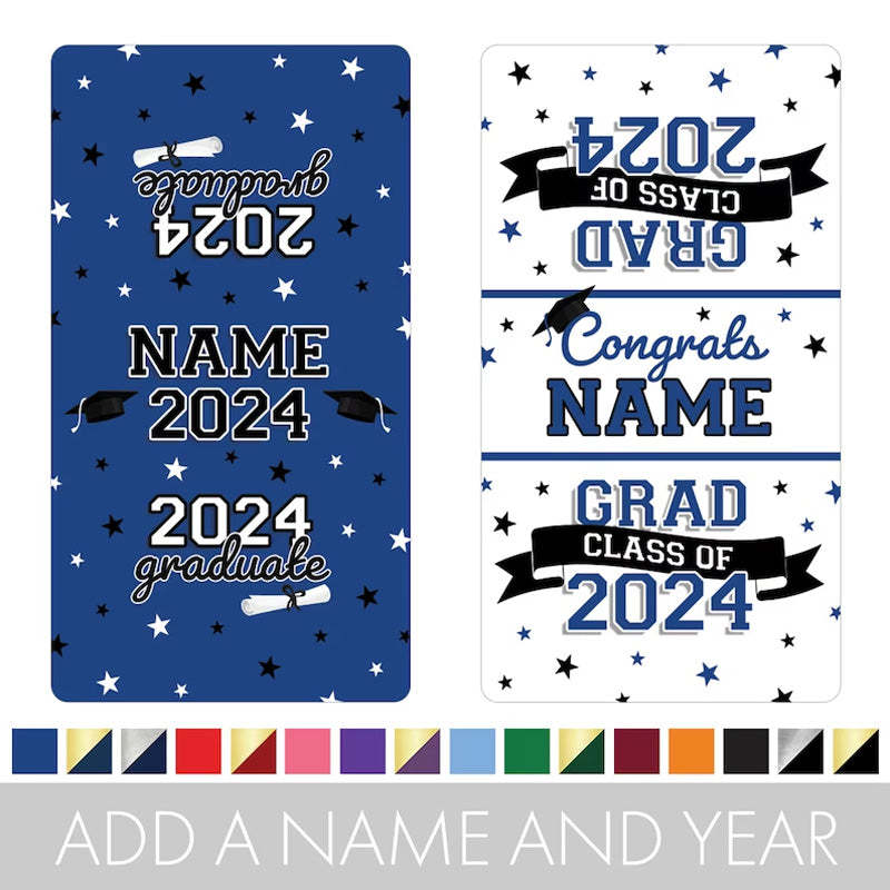 Personalized Graduation Mini Candy Bar Wrapper Label Stickers