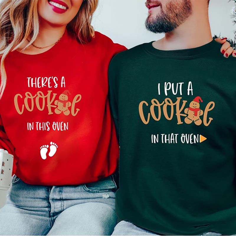 Couples Christmas Pregnancy Announcement Sweatshirt Maternity Christmas Shirt