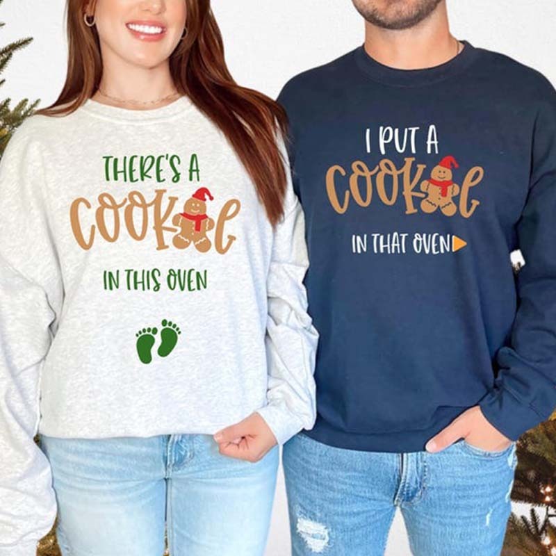 Couples Christmas Pregnancy Announcement Sweatshirt Maternity Christmas Shirt