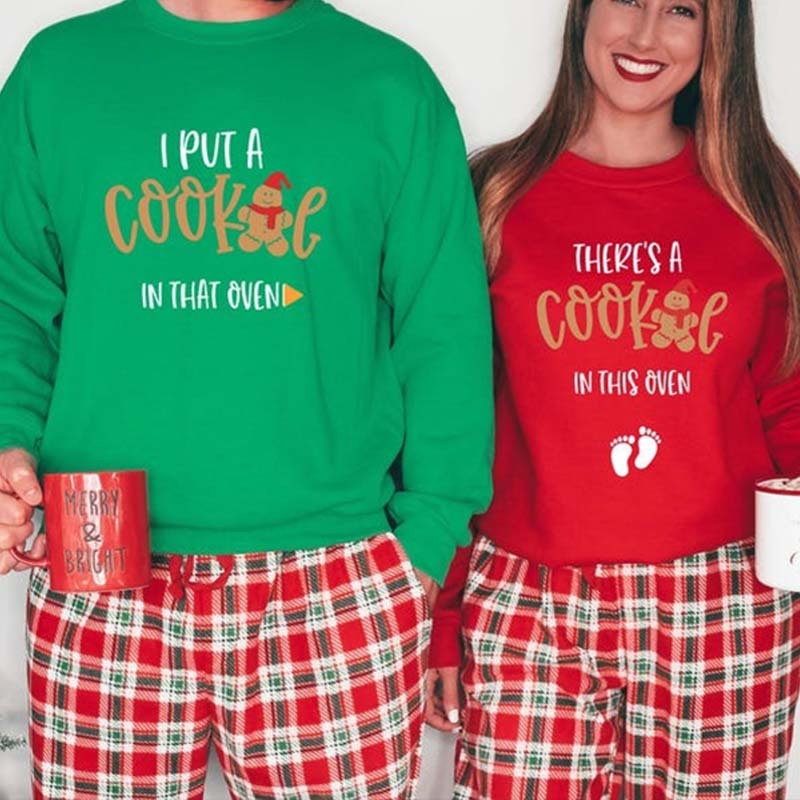 Couples Christmas Pregnancy Announcement Sweatshirt Maternity Christmas Shirt