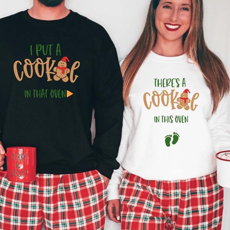 Couples Christmas Pregnancy Announcement Sweatshirt Maternity Christmas Shirt