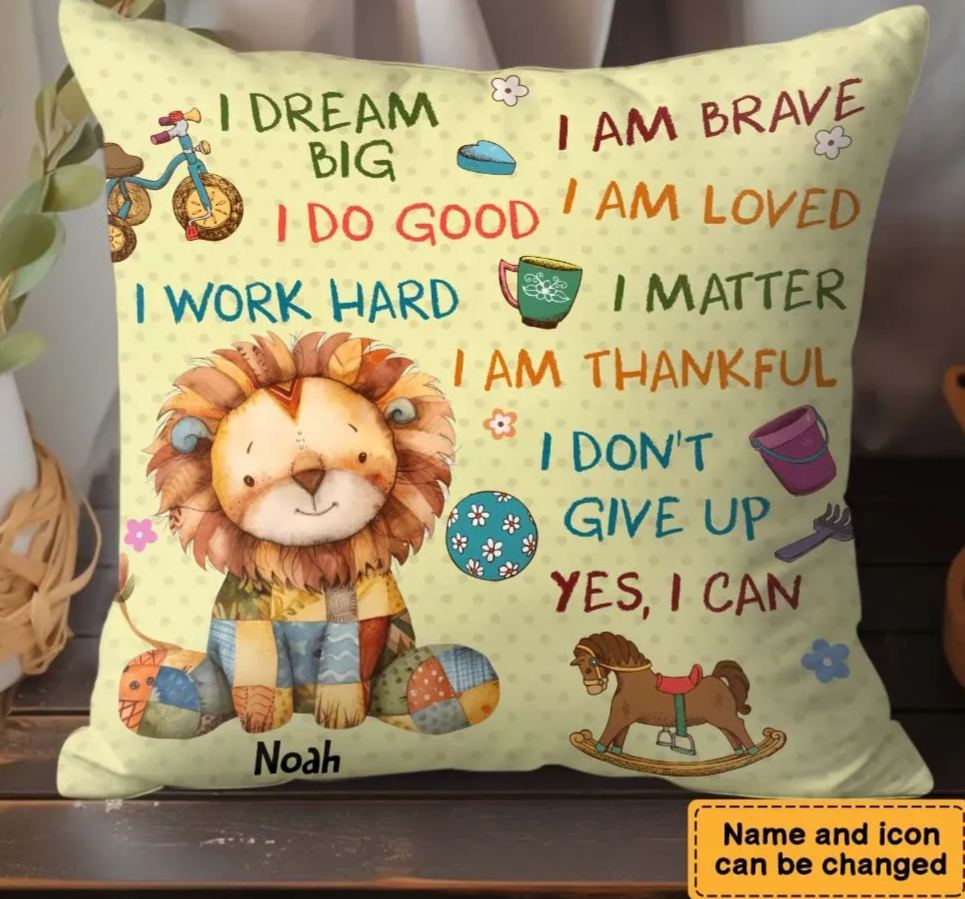 Personalized Gift For Grandkids Vintage Patchwork Animals Pillow