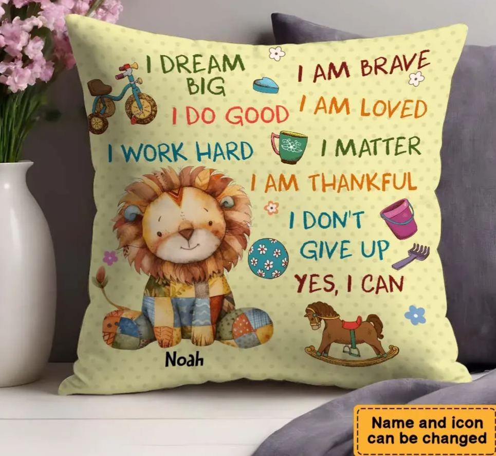 Personalized Gift For Grandkids Vintage Patchwork Animals Pillow