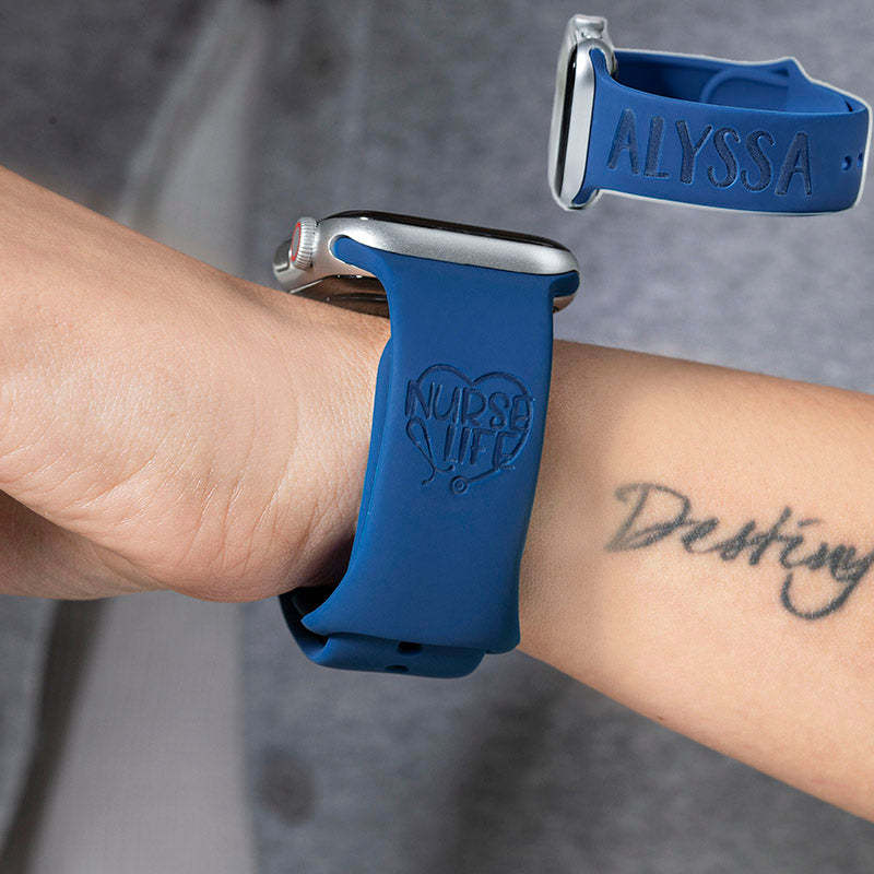 Nurse Stethoscope Custom Monogram Watch Band for Apple and Samsung