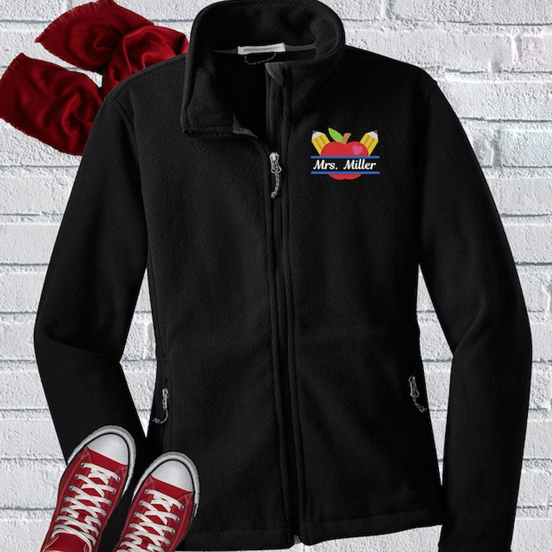 Ladies Monogram Personalized Teacher Sweatshirt Teacher Zip Pullover