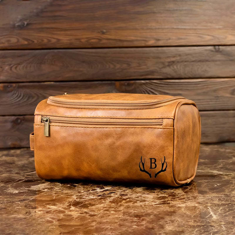 Personalized Mens Toiletry Bag Vegan Monogram Wash Bag With Name