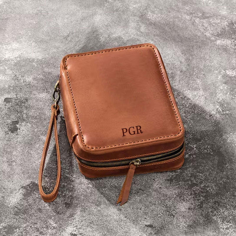 Leather Travel Cigar Box Case For Cigar Accessories