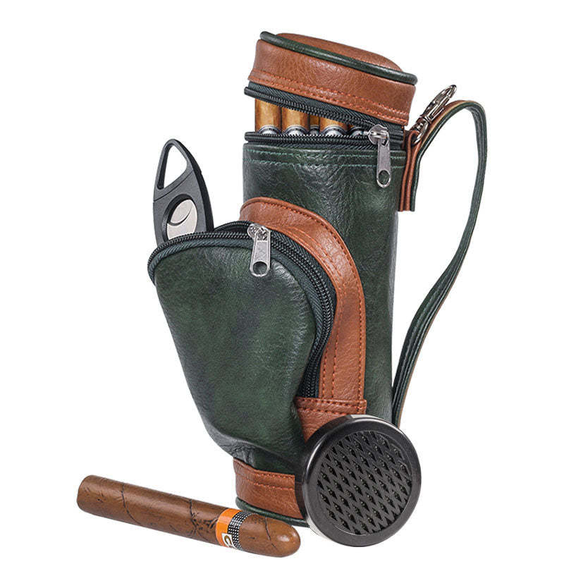 Portable Cigar Case Travel Cigar Bag With Cigar Moisturizer Cigar Cutter Cigar Case Bag
