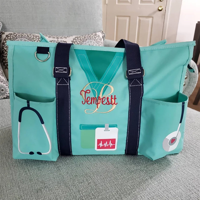 Nurse Canvas Tote Bag Embroidery Tote Bag for Nurses