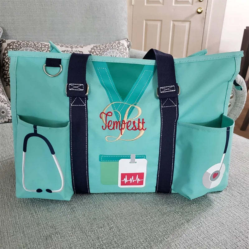 Nurse Canvas Tote Bag Embroidery Tote Bag for Nurses