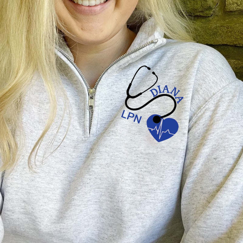 Nurse Pullover Sweatshirt Jacket With Your Name