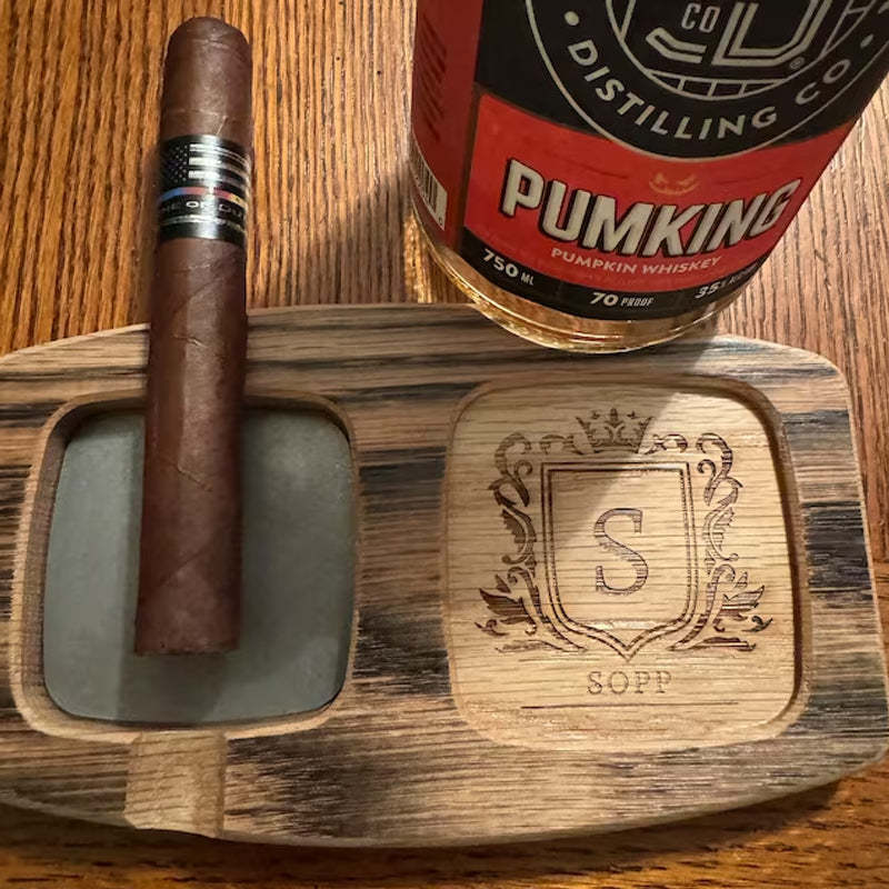 Toasted White Oak Whisky & Cigar Tray/ Groomsmen Gift