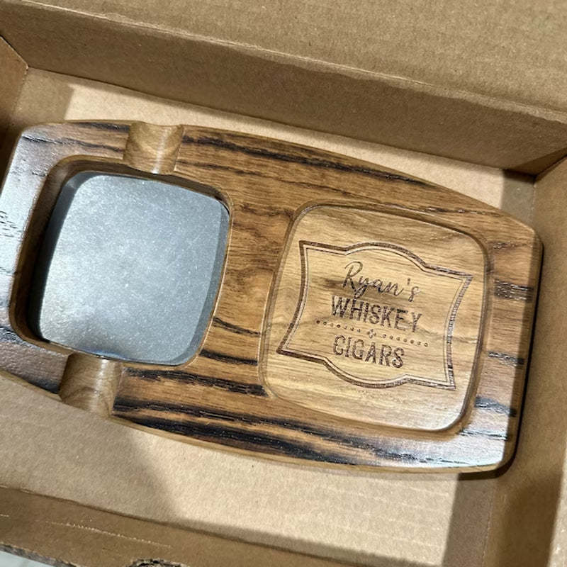 Toasted White Oak Whisky & Cigar Tray/ Groomsmen Gift