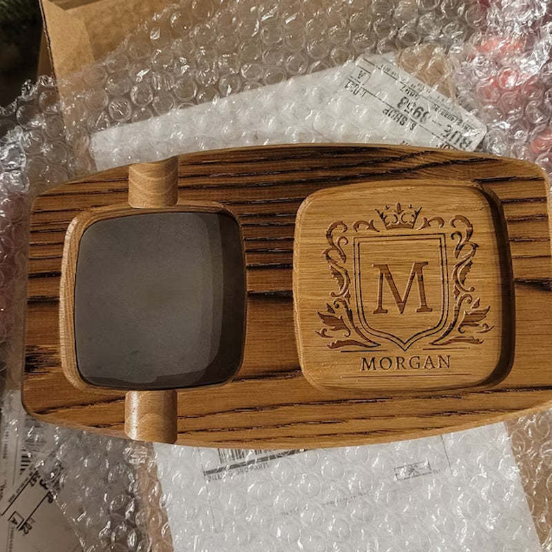 Toasted White Oak Whisky & Cigar Tray/ Groomsmen Gift
