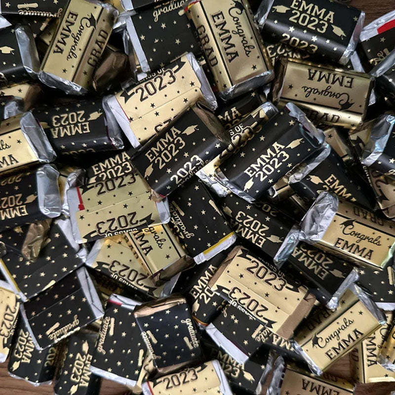 Personalized Graduation Mini Candy Bar Wrapper Label Stickers
