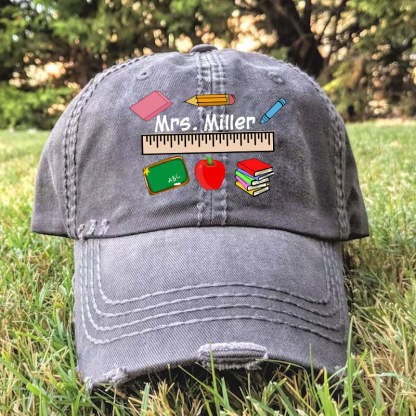 Personalized Teacher Ruler Baseball Cap Teacher Hat