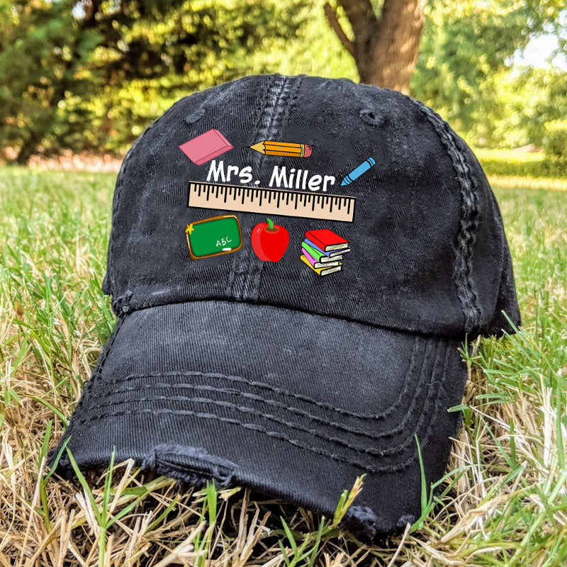 Personalized Teacher Ruler Baseball Cap Teacher Hat