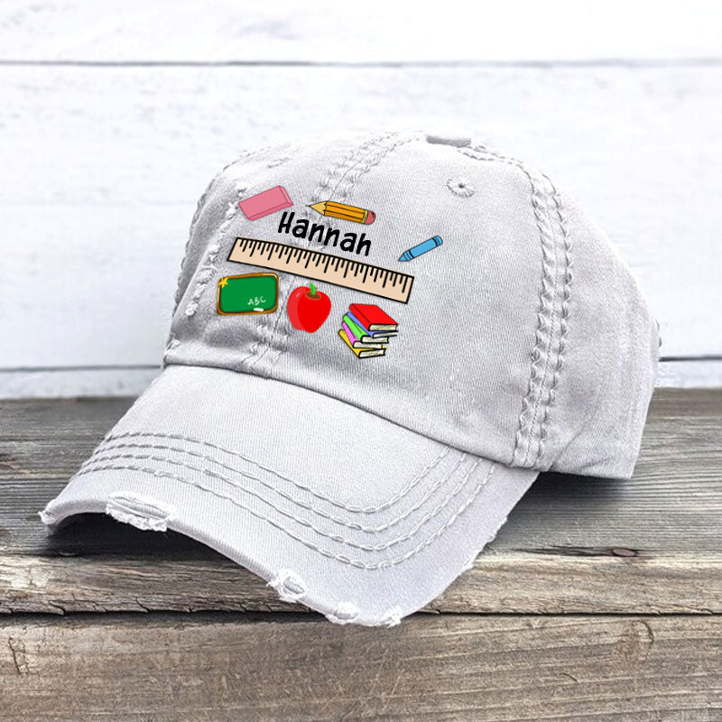 Personalized Teacher Ruler Baseball Cap Teacher Hat