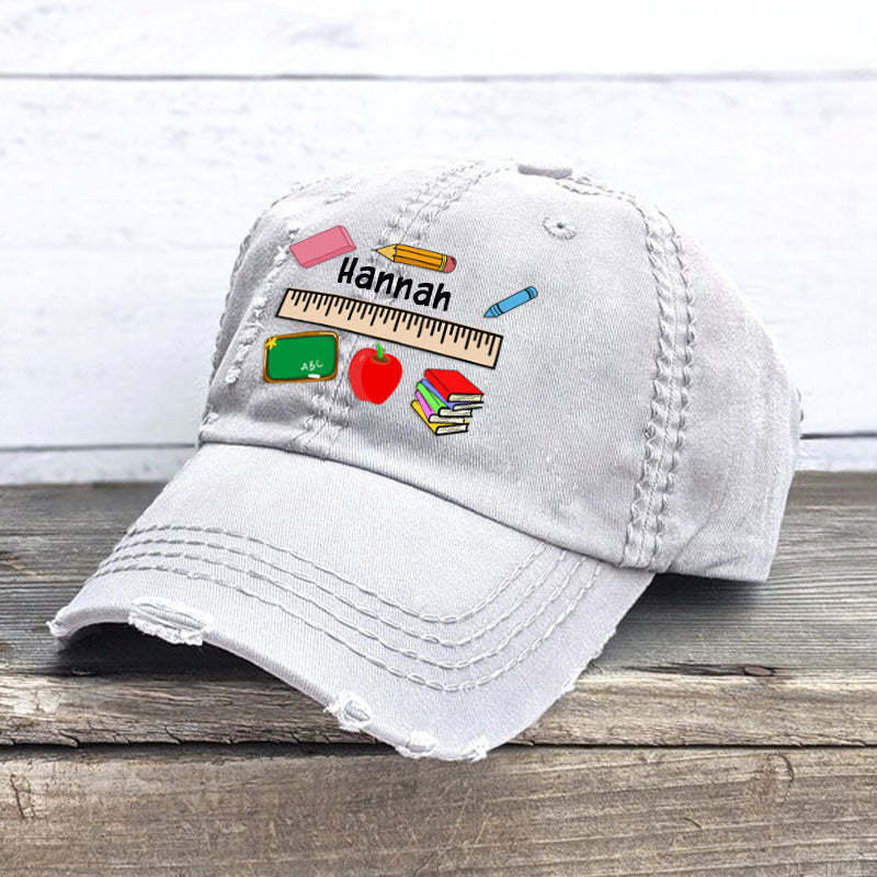 Personalized Teacher Ruler Baseball Cap Teacher Hat