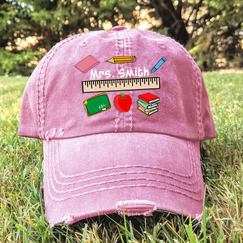 Personalized Teacher Ruler Baseball Cap Teacher Hat
