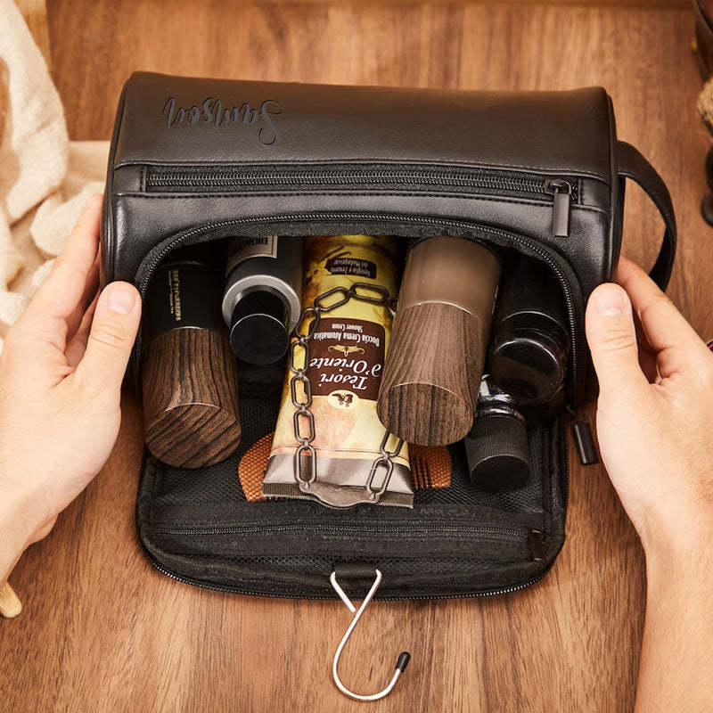 Personalized Toiletry Bag Custom Dopp Kit Leather Toiletry Bag For Him
