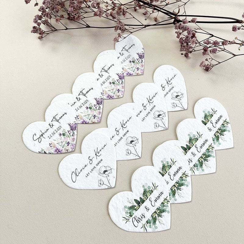 Bulk Plantable Heart shapes Thank you Wedding favour Seed paper