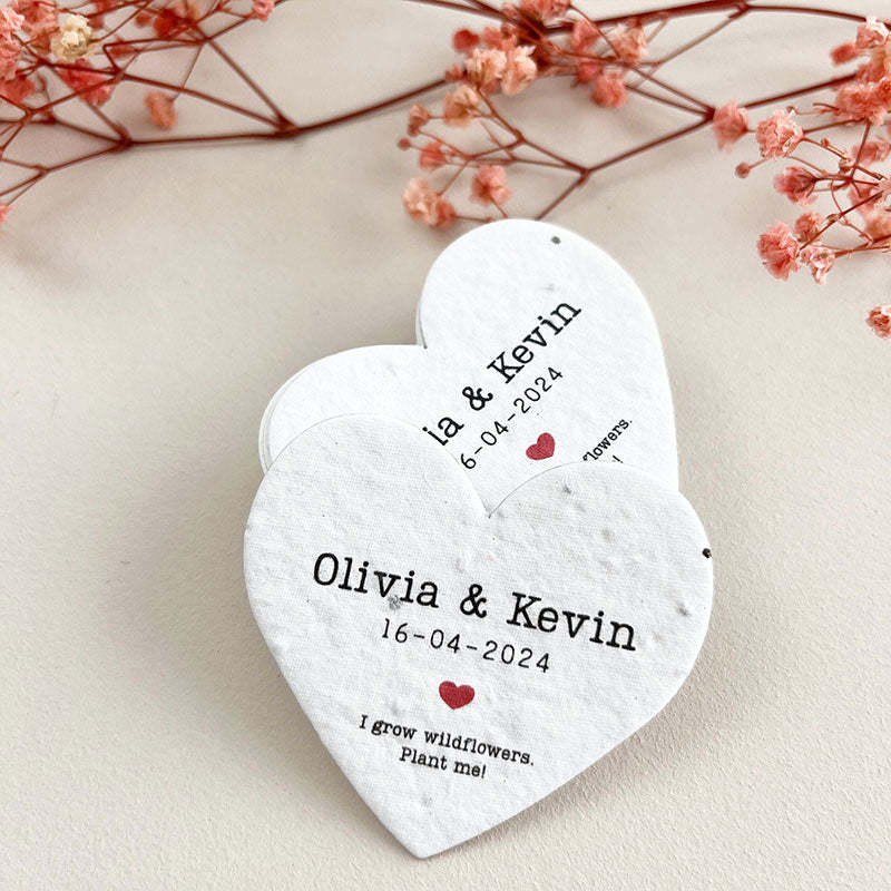 Bulk Plantable Heart shapes Thank you Wedding favour Seed paper