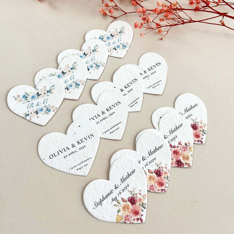 Bulk Plantable Heart shapes Thank you Wedding favour Seed paper