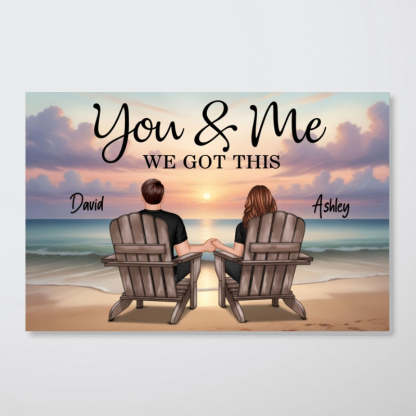 Eternal Sunset Personalized Beach Landscape Couple Poster Anniversary Gift Wedding Gift