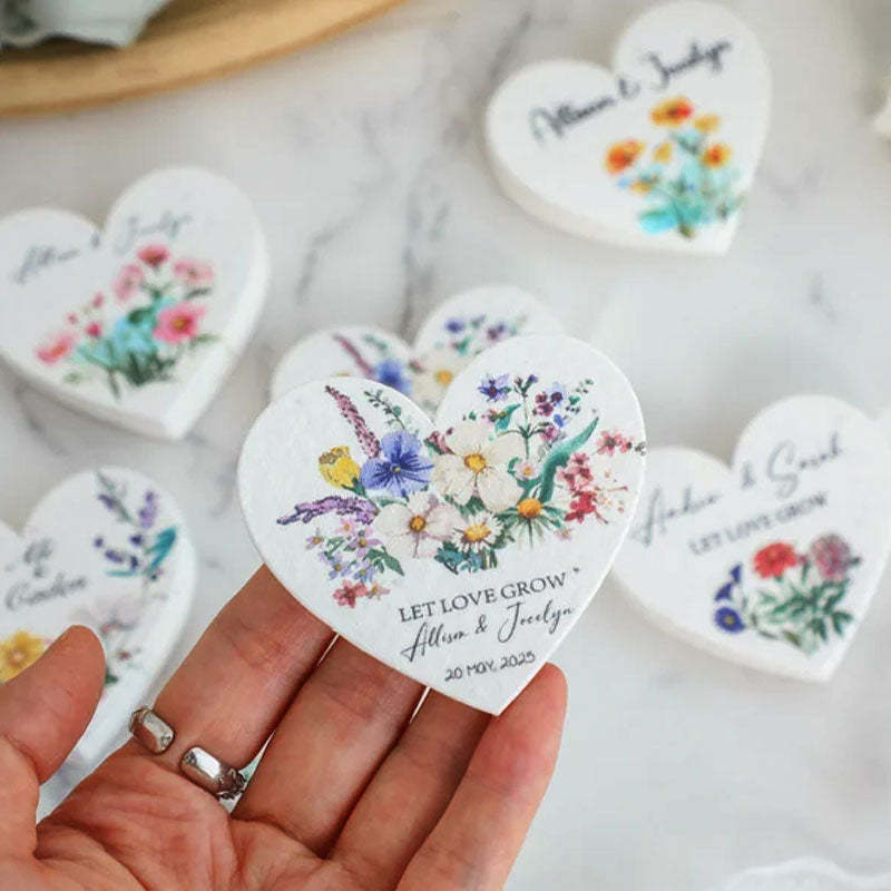 Bulk Plantable Heart shapes Gift Tag, Wedding Thank Seed paper