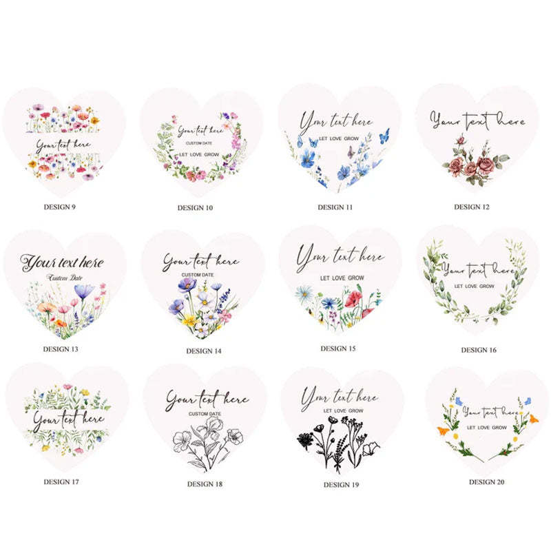 Bulk Plantable Heart shapes Gift Tag, Wedding Thank Seed paper