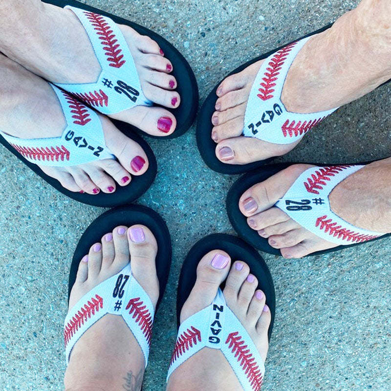 Baseball Flip Flops Personalized Baseball Mom Flip Flops