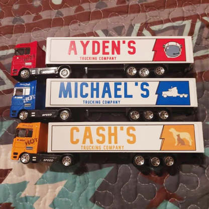 Customized With Your Child's Name On The Side Of The Truck Christmas Gift