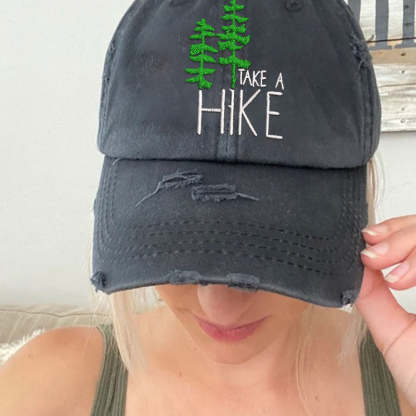 Take A Hike Baseball Cap Hat Gift For Hiker