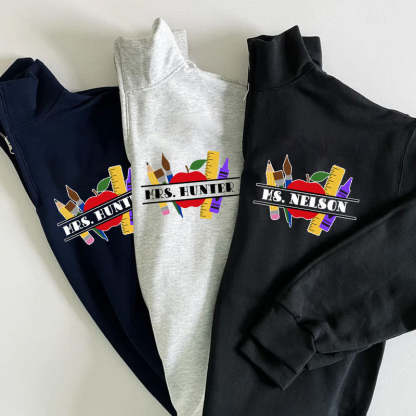 Personalized Teacher Zip Pullover Sweatshirt