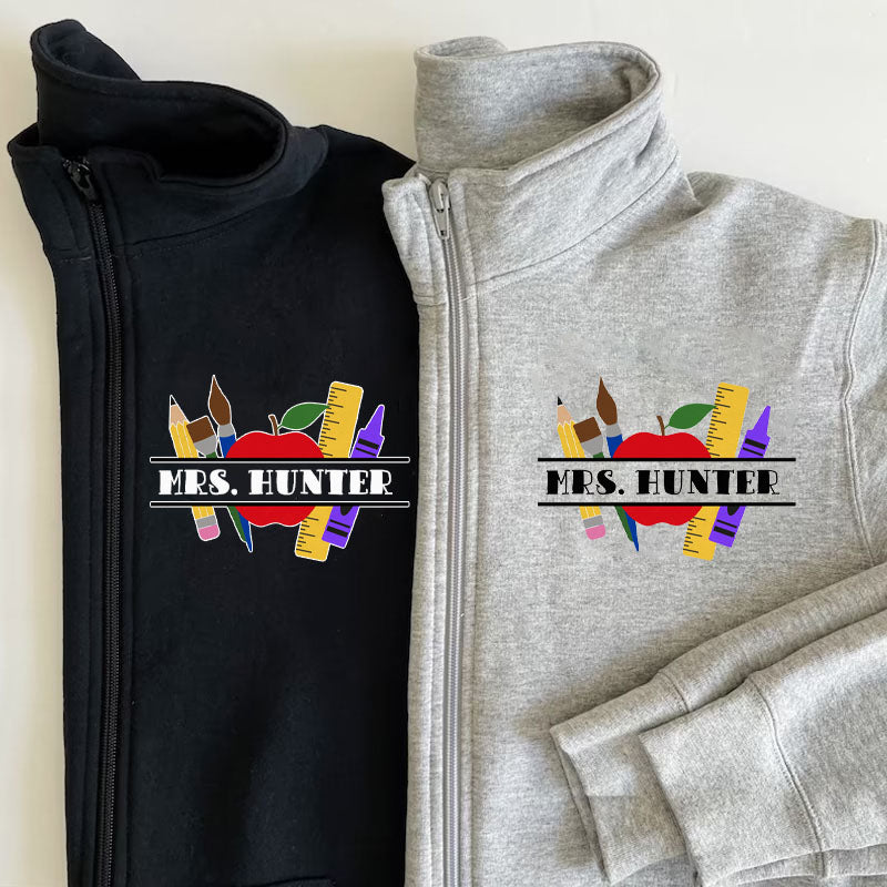Personalized Teacher Zip Pullover Sweatshirt