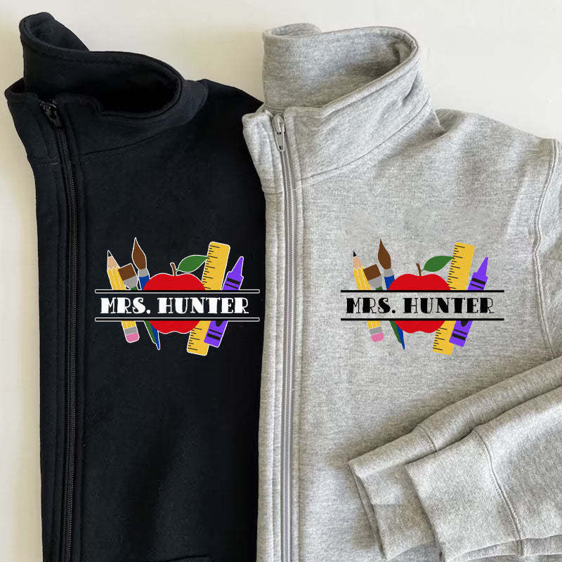 Personalized Teacher Zip Pullover Sweatshirt