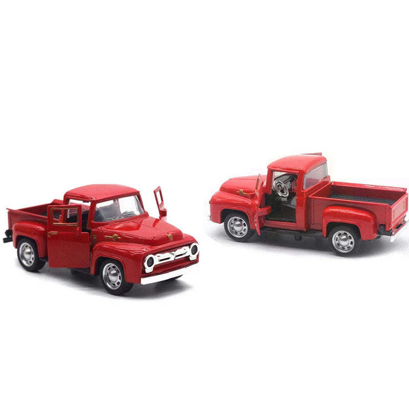 Personalized Christmas Red Truck Decor Metal Farm Truck