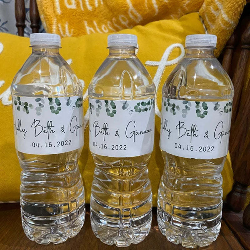 Personalized Wedding Water Bottle Labels for Engagement Bridal Shower Party